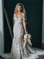 Simple Sweetheart Off-shoulder Mermaid Lace applique Wedding Dresses, DB0236