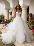 Simple Sweetheart Aline Sleeveless Wedding Dresses,DB0248