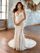 Simple Spaghetti straps V-neck Mermaid Lace applique Wedding Dresses, DB0251