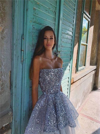 Simple Sweetheart Rhinestone Short Homecoming Dresses, BTW322