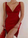 Sexy V-neck Side slit Spaghetti straps Short Homecoming Dresses, BTW325