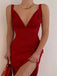 Sexy V-neck Side slit Spaghetti straps Short Homecoming Dresses, BTW325