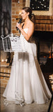 Simple Tulle Spaghetti Strap A-line Cheap Wedding Dresses,DB0174