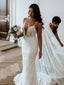 Stunning Lace Shiny Beads Spaghetti Strap Mermaid Fashion Wedding Dresses,DB0179