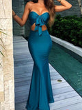 Sweetheart Two Pieces Mermaid Sexy Long Prom Dresses MD309