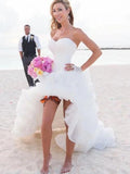 Vintage Sweetheart High Low Beach Strapless Wedding Dresses RPD2109