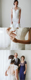 Vintage Lace Cap Sleeve See Through Back Wedding Dresses,DB0175
