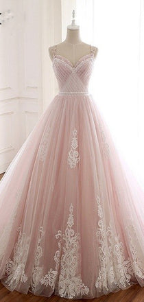 Elegant A Line Spaghetti Straps Sleeveless Long Wedding Dresses ,MD351