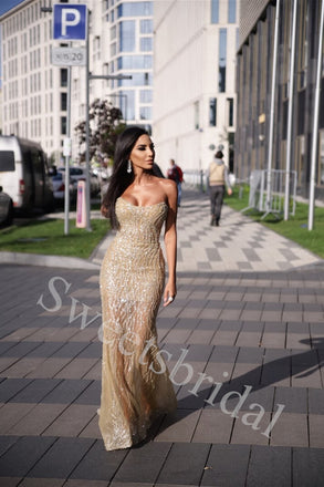 Sexy Sweetheart Sleeveless Mermaid Long Prom Dress,SW1956