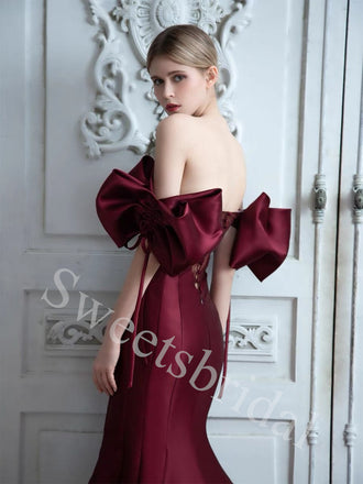 Elegant Off shoulder Strapless Mermaid Long Prom Dress,SW1962