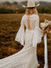 New Arrival V-neck Mermaid Simple Lace Vintage Wedding Dresses, WG203