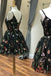 Unique Spaghetti Strap Black Lace A Line Short Homecoming Dress, BTW181