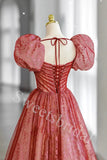 Elegant Sweetheart Cap-sleeves A-line Long Prom Dress,SW1977