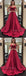 Elegant Burgundy Satin Spaghetti Strap V-Neck Sweep Train Evening Prom Dresses, SW0052