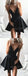 Sexy Black Spaghetti Strap Deep V-Neck Short Homecoming Dresses, SW0007