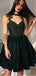 Fashion Lace Top Spaghetti Strap A Line Short Homecoming Dress, BTW251