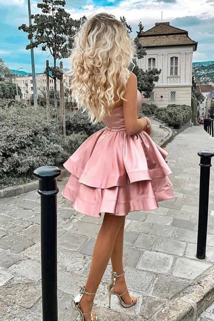 short dusty pink dress Dusty Rose Pink Short Glitter Dress with Illusion Neckline Sparkly Sequin Evening Dress with Corset Back Plus Size Size 16W / Pink