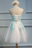 Affordable Sweetheart Lace Applique A Line Short Homecoming Dress, BTW237