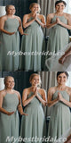 Halter Pleats A-line Elegant Simple Long Bridesmaid Dresses,SWE1272