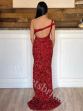 Sexy One shoulder Side slit sheath Prom Dresses,SW1867