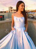 Elegant Strapless Sleeveless A-line Prom Dresses,SW1874