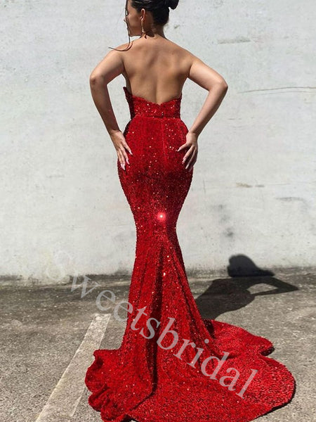 Sexy Sweetheart Sleeveless Mermaid Prom Dresses,SW1883