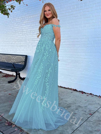 Elegant Sweetheart Off shoulder A-line Prom Dresses,SW1896