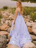 Elegant Square Sleeveless A-line Prom Dresses,SW1897