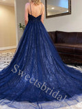 Elegant V-neck Sleeveless A-line Prom Dresses,SW1890