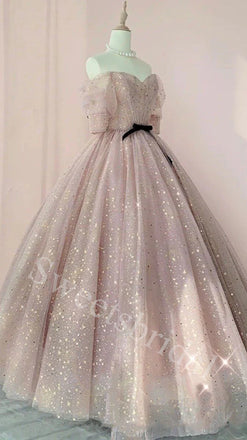 Elegant Off shoulder Sweetheart A-line Long Prom Dress,SW1986
