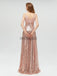 Sparkly Sequin Sleeveless V Back A-line Long Prom Dresses, MD608