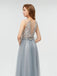 Elegant V Neck Lace Top Tulle A-line Floor Length Long Prom Dresses, MD606