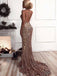 Sequin Backless Mermaid With Train Long Evening Prom Dresses, PD0032