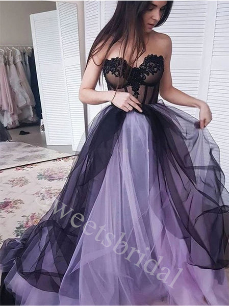 Elegant Sweetheart Sleeveless A-line Prom Dresses,SW1926