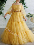 Elegant Off shoulder Sleeveless A-line Prom Dresses,SW1922