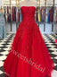 Elegant Strapless Sleeveless A-line Prom Dresses,SW1925