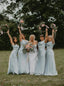 V-neck Pleats A-line Elegant Simple Pretty Long Bridesmaid Dresses,SWE1316