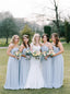Halter Pleats A-line Elegant Simple Pretty Long Bridesmaid Dresses,SWE1320