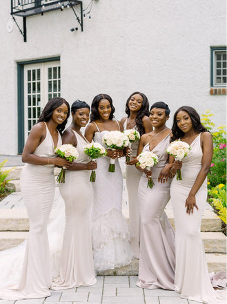 Mermaid Jewel Elegant Simple Pretty Long Bridesmaid Dresses, SWE1330