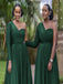 One-shoulder A-line Elegant Simple Pretty Long Bridesmaid Dresses,SW1291