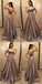 Pretty Deep V-Neck Open Back Long Evening Prom Dresses, BW0612