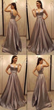 Pretty Deep V-Neck Open Back Long Evening Prom Dresses, BW0612