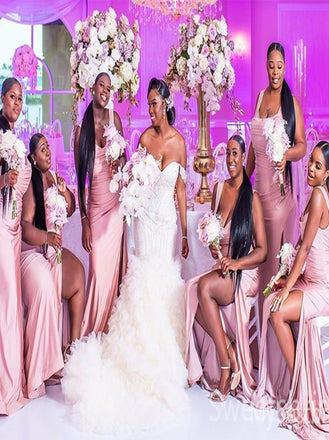 Spaghetti straps Mermaid Elegant Simple Pretty Long Bridesmaid Dresses, SWE1335