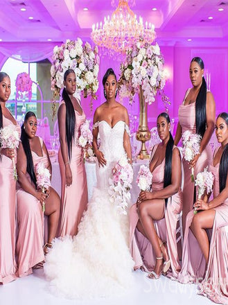 Spaghetti straps Mermaid Elegant Simple Pretty Long Bridesmaid Dresses, SWE1335