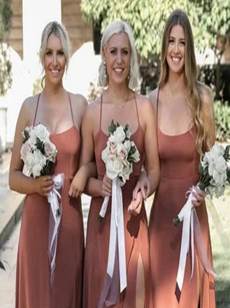 Sexy Halter A-line Elegant Simple Long Bridesmaid Dresses,SWE1282