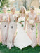 Mismatched V-neck Sequin Mermaid Sleeveless Elegant Simple Long Bridesmaid Dresse,SWE1277