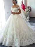 Charming Lace Off the Shoulder Wedding Dresses, BW0591