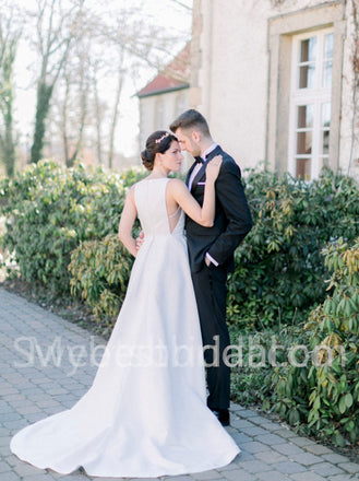 Elegant Sleeveless A-line Wedding Dresses,DB0269