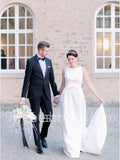 Elegant Sleeveless A-line Wedding Dresses,DB0269