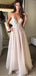 Simple Spaghetti Strap Backless Lace Chiffon Long Beach Wedding Dresses, WD1116